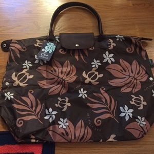 Large hawaiian print tote