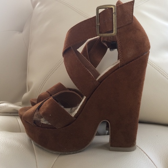 Brown platform sandals