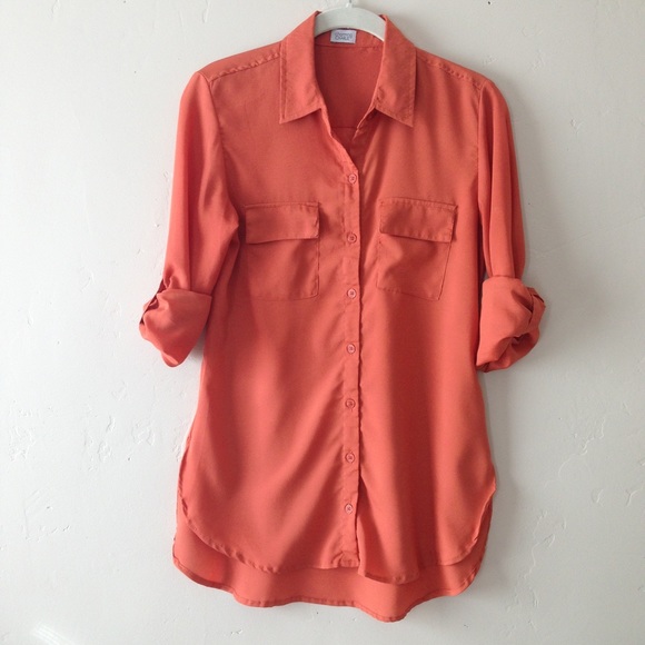 Charming Charlie Tops - Tunic length Button Down