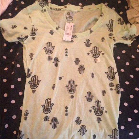 Mint green "Henna Hand" shirt