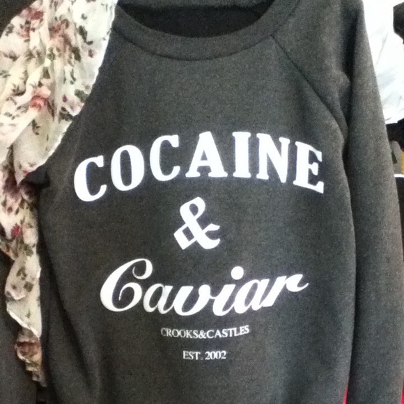 Grey cocaine & caviar pullover