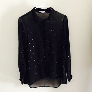Cotton On - Black Longsleeve with Gold Dots