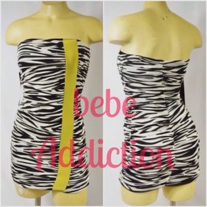 bebe addiction strapless dress