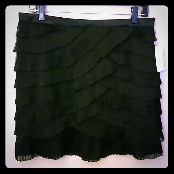 Black ruffle skirt