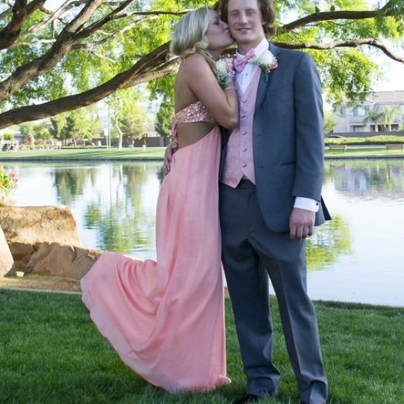 Peach Prom Dress - Picture 2 of 4