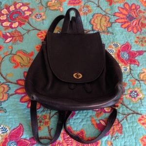 Coach black backpack purse