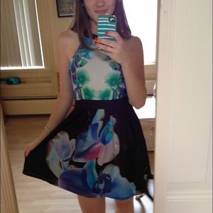 Sparkle & fade print dress