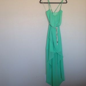 Zara mint green hi-lo chiffon dress