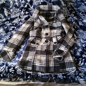 Black and white long coat