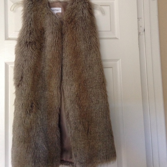 Calvin Klein faux fur vest