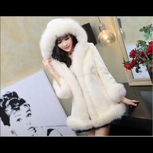 Off white furry coat