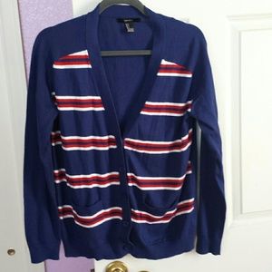 Blue striped cardigan