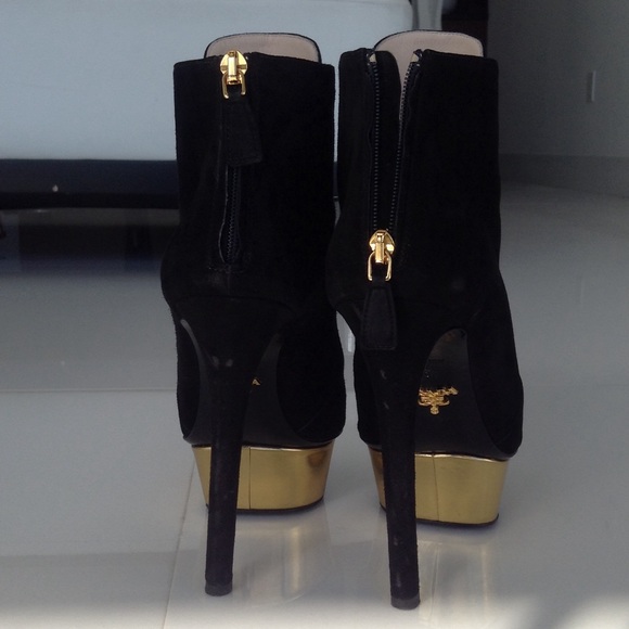 Prada suede peep toe booties. - Picture 2 of 2