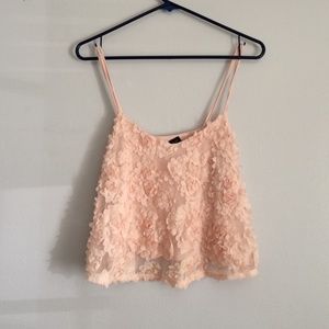 Pink Floral Crop Top