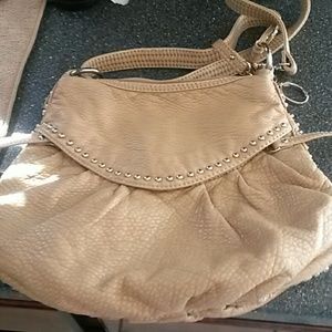 Brown handbag with studs