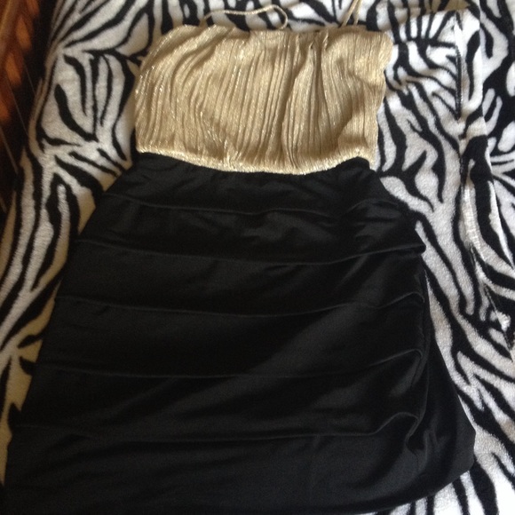 Champagne & Black Party Dress - Picture 1 of 1