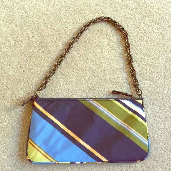 J. Crew silk bag with metal chain shoulder strap