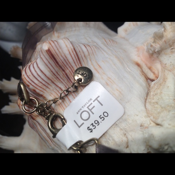 Jeweled necklace with ribbon "chain" - Picture 3 of 3