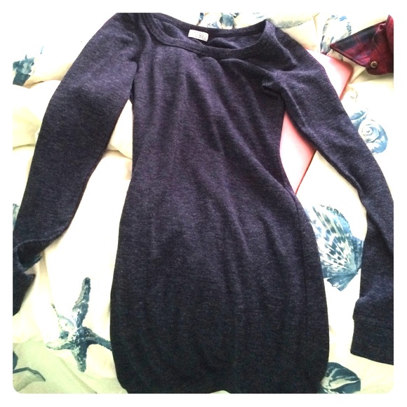 Blue wool dress