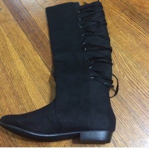 Black lace up boot