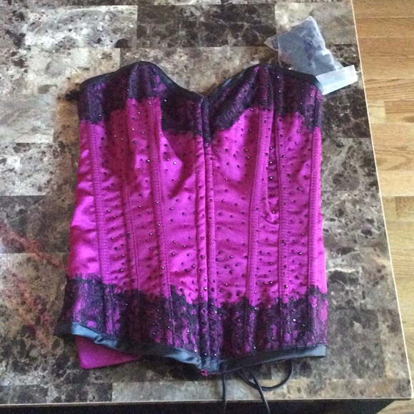 💥FP💥Corset set MAGENTA AND BLACK XS/SM SIZE 32