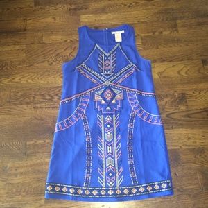 Altrd state aztec royal blue dress