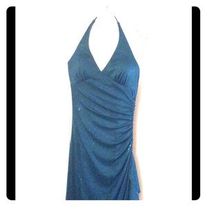 Teal halter dress