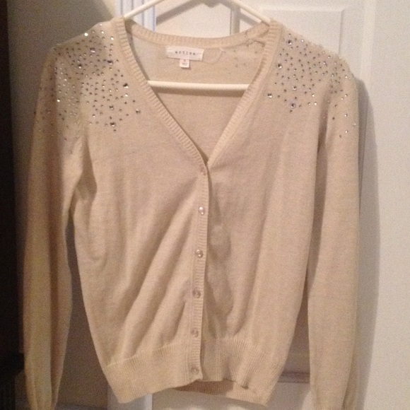 Cream rhinestone cardigan