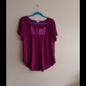 AE embroidered Peasant Top