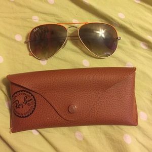 Orange Ray ban aviators!