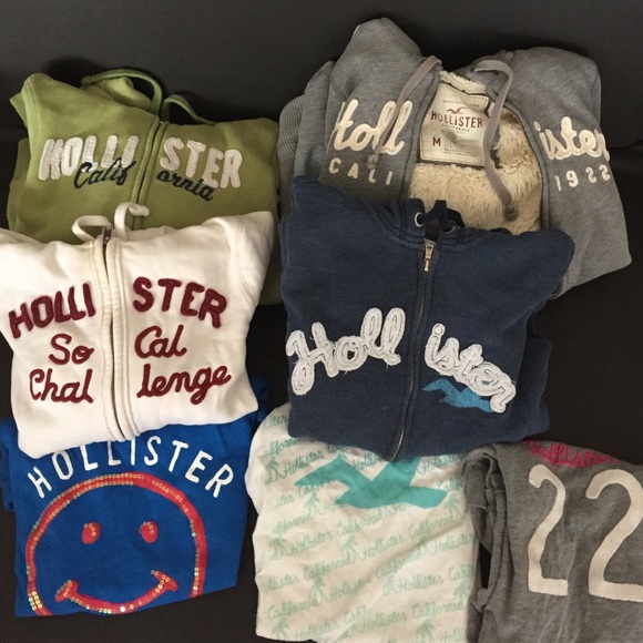 Huge Hollister bundle 3 tee shirts 3 sweatshirts
