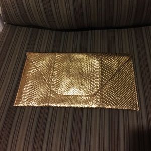 Gold Python PVC Clutch