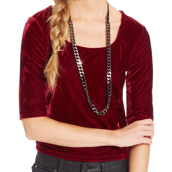 Red velvet top