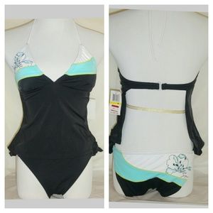 XS-S-M-XL  2 Piece Tankini Swimwear/ Open Back