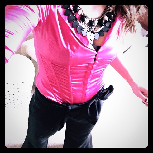 Silk bustier shirt