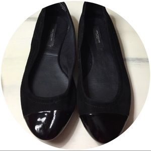 Black Patent and Suede Flats