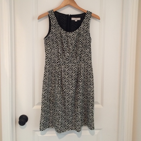Ann Taylor Loft black and white dress, size 2