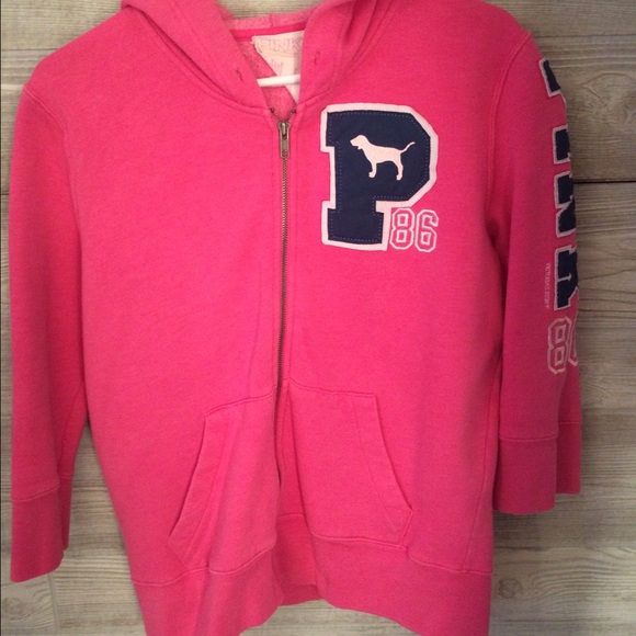 Victorias secret pink zipper up hoodie sweatshirt
