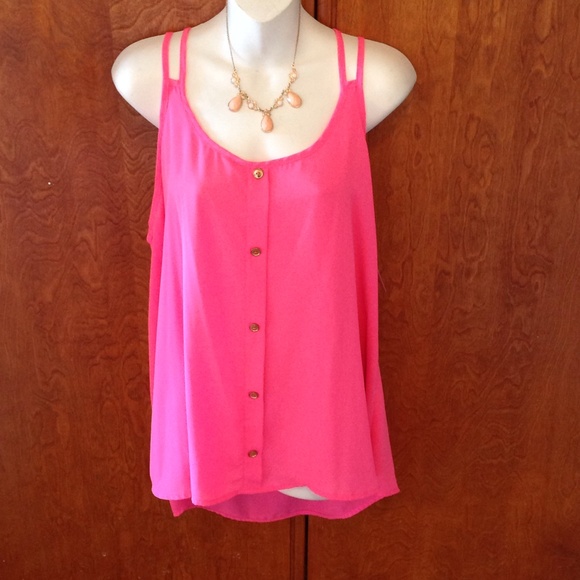 Hot Pink Hi Lo Tank Top NWT
