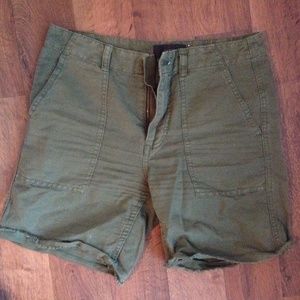 J. crew high-waist army green safari shorts