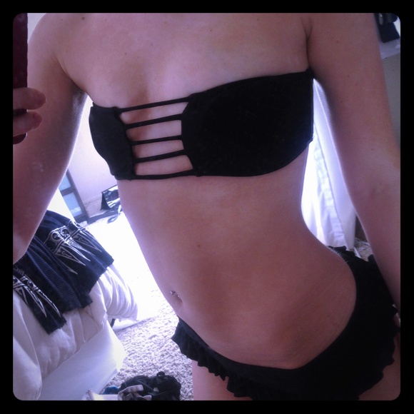 Strappy swim top!