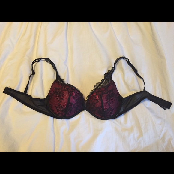 Pink lace lingerie bra