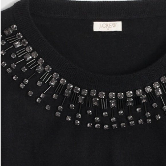 J. Crew jeweled collar, wool charley sweater - Picture 2 of 3