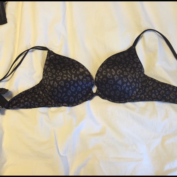 Grey and black leopard print bra.