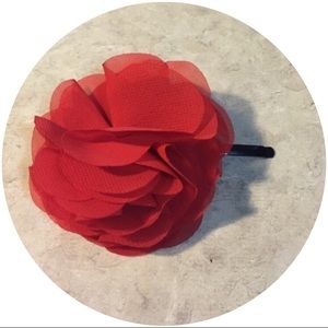 JCREW Red Flower Hair Accessory