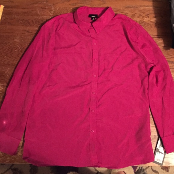 Pink button up blouse