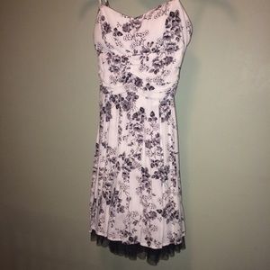 black and white floral dress