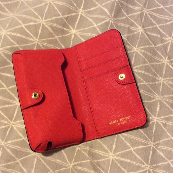 ❤️Red leather❤️ West 57th Henri Bendel 📞 wallet - Picture 1 of 2