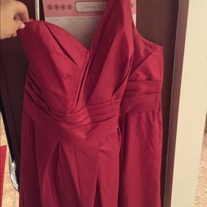 David's Bridal One Shoulder Taffeta Dress