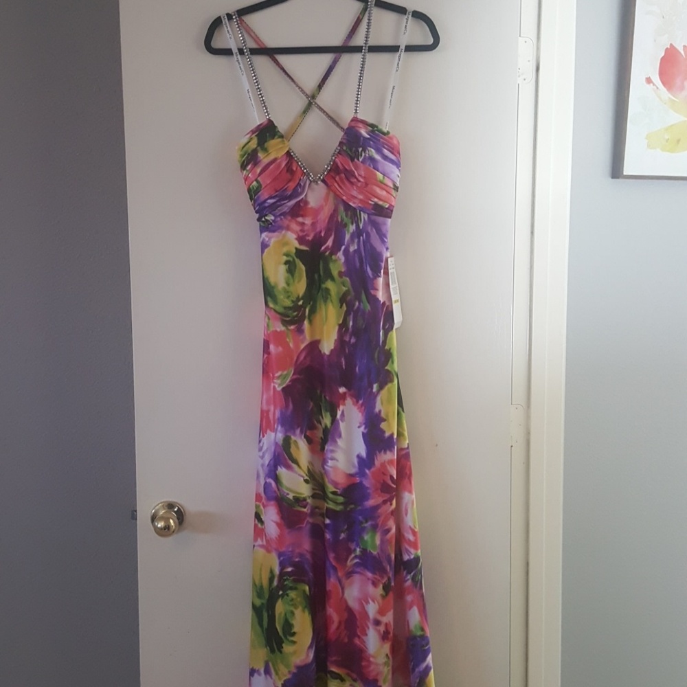 Floral floor length gown.